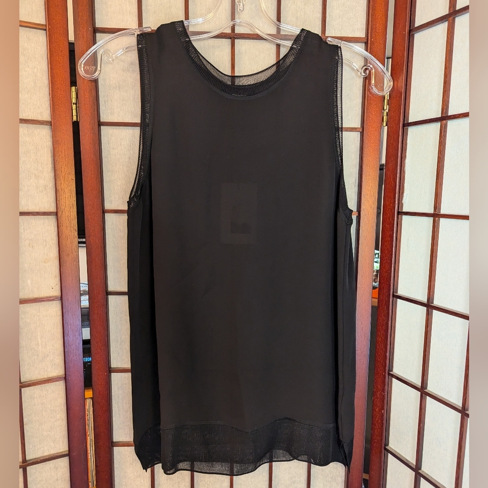 Theory silk sleeveless top small Lewie black